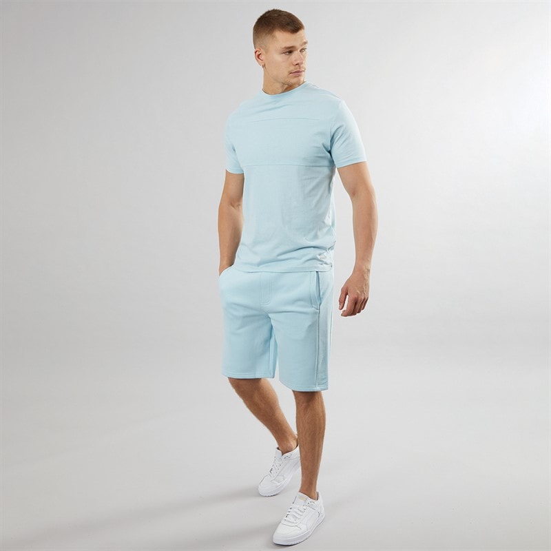 Bench Mens Beslo T-Shirt And Shorts Co-Ord Ice - Image 3
