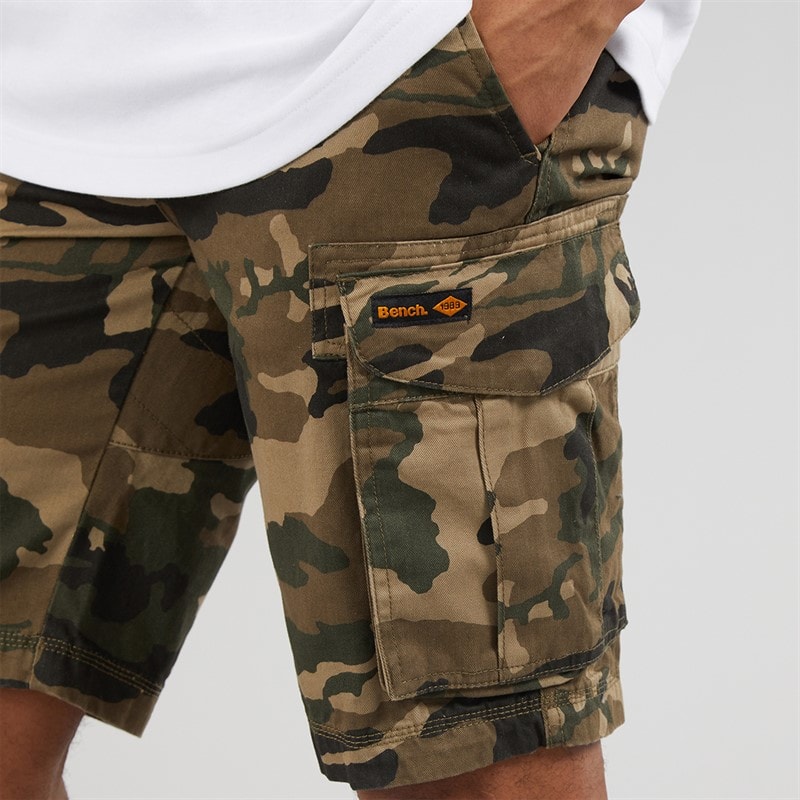 Bench Mens Noahs Cargo Shorts Khaki Camo - Image 3
