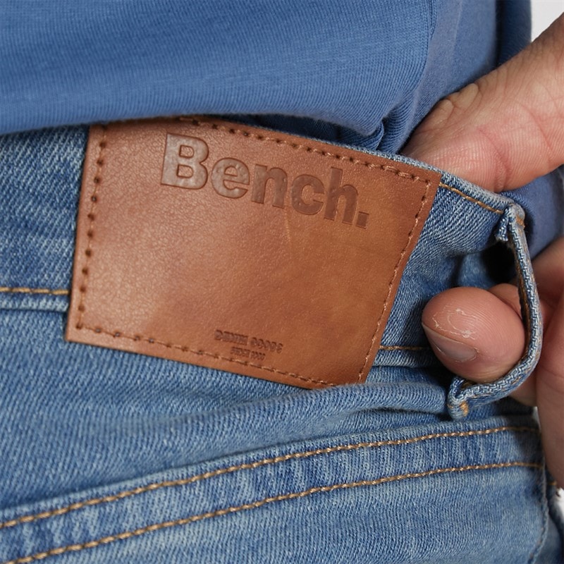 Bench Mens Jeffers Loose Fit Jeans Mid Blue Wash - Image 3