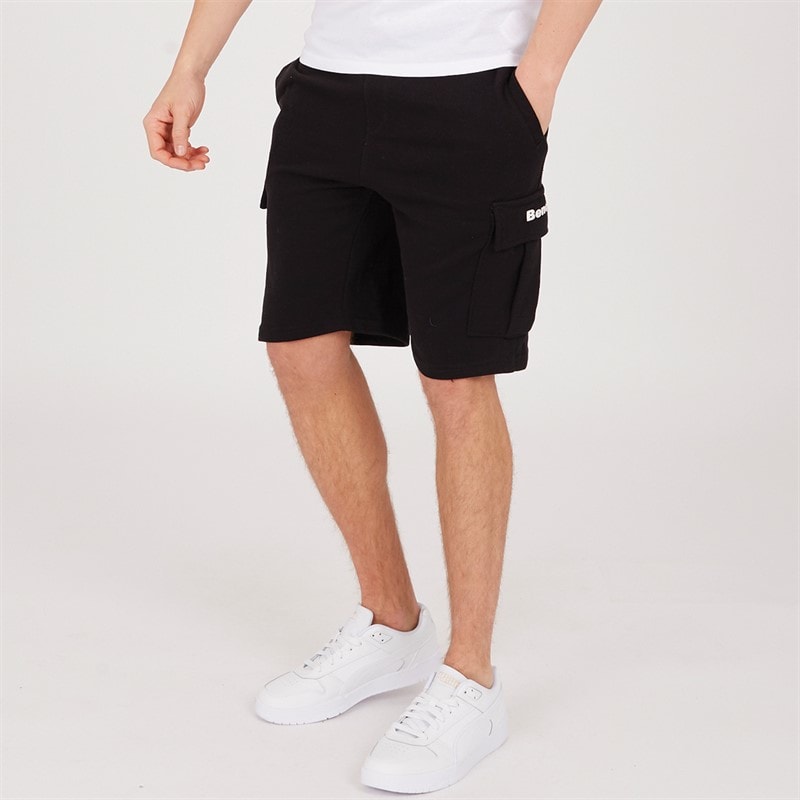 Bench Mens Tollson Fleece Shorts Black - Image 1