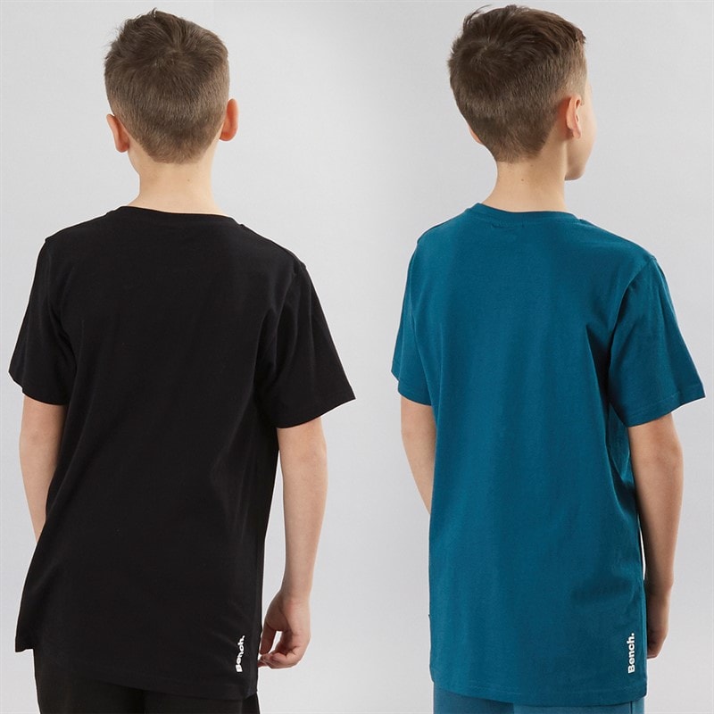 Bench Boys Trinti Two Pack T-Shirts Teal/Black - Image 2