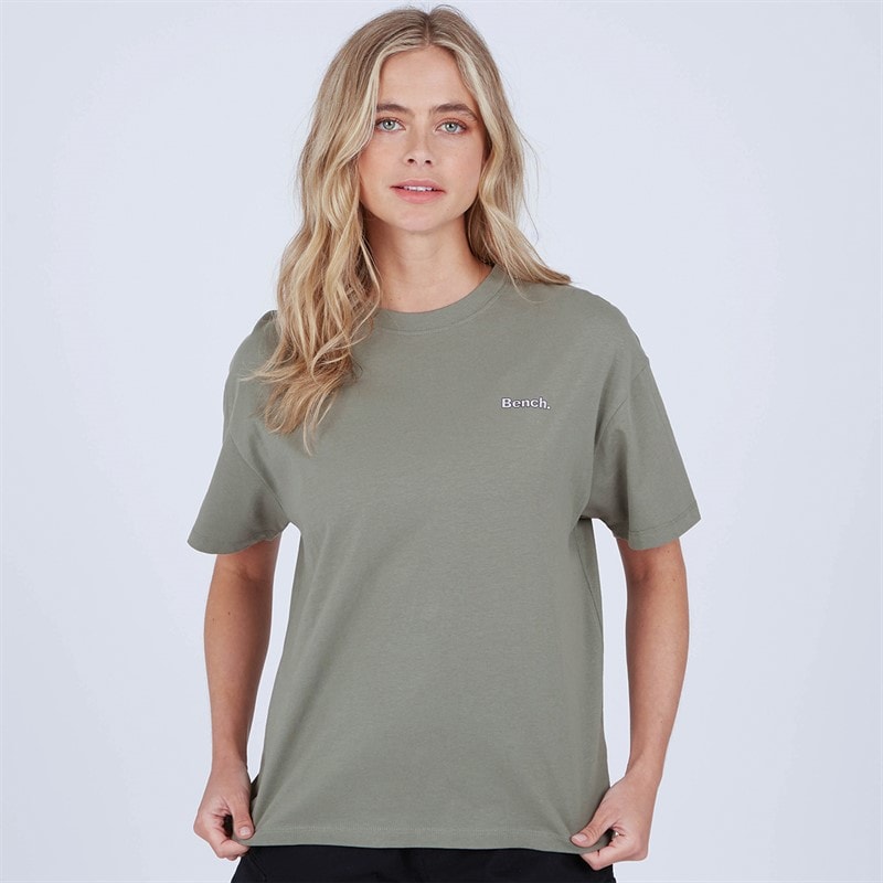 Bench Womens Oona T-Shirt Khaki Ash - Image 2