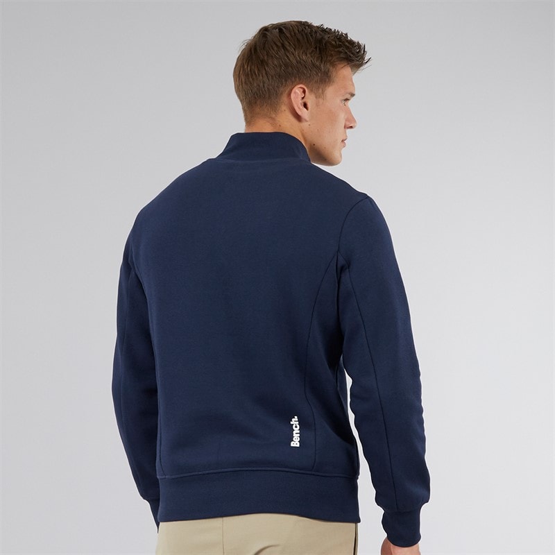 Bench Mens Plinth Spots 1/4 Zip Funnel Neck Sweatshirt Navy - Image 2