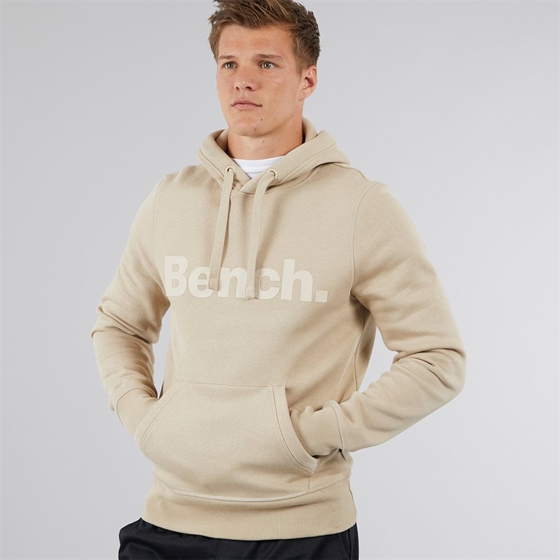 Bench Mens Probert Tonal Logo Hoodie Stone - Image 1
