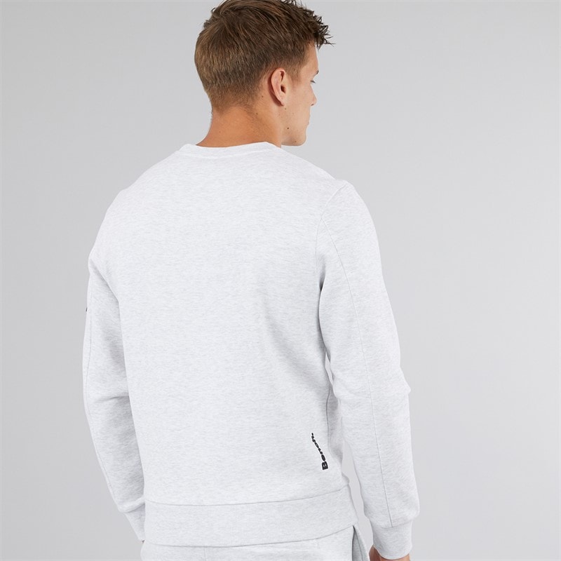 Bench Mens Rissio Utility Sweatshirt Light Grey Marl - Image 2