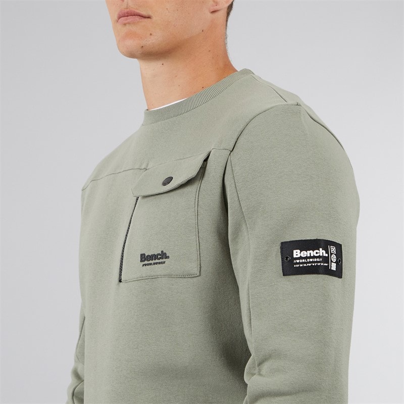 Bench Mens Rissio Utility Sweatshirt Sage - Image 3