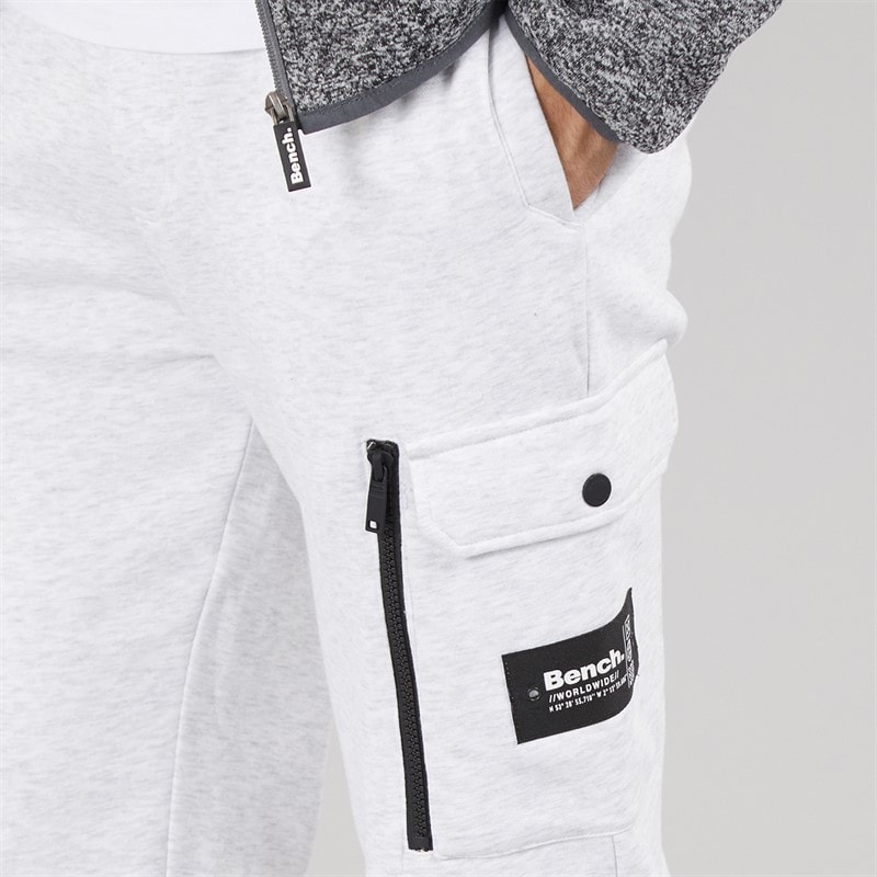 Bench Mens Webello Utility Joggers Light Grey Marl - Image 3