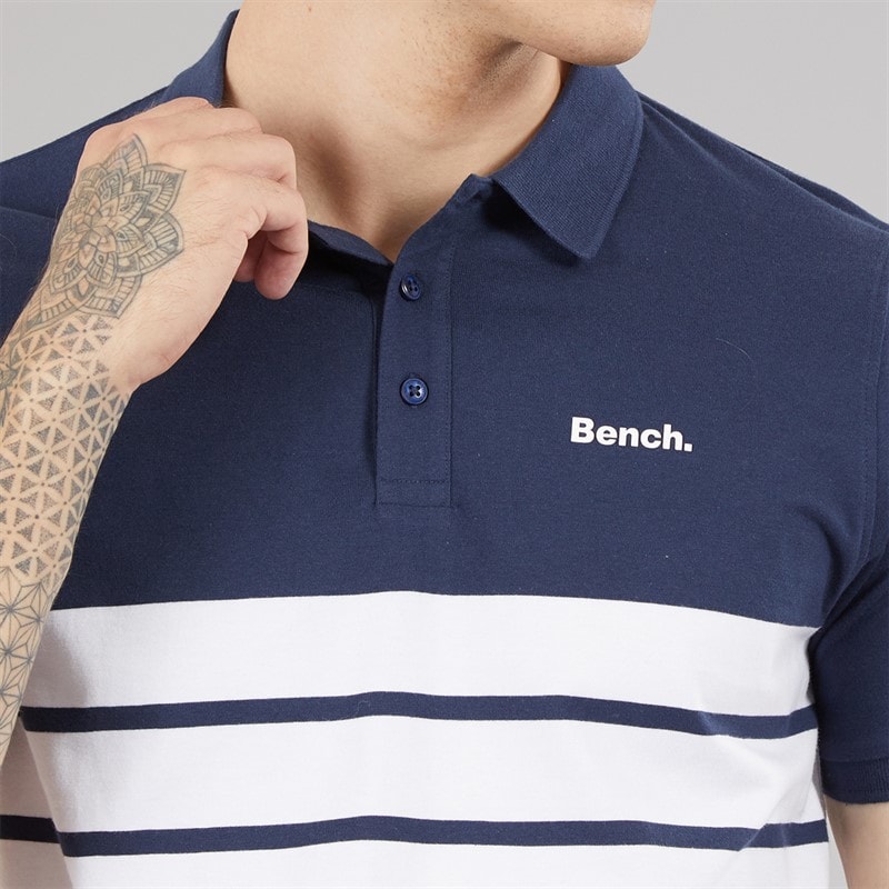Bench Mens Shaw Polo Shirt Navy - Image 3