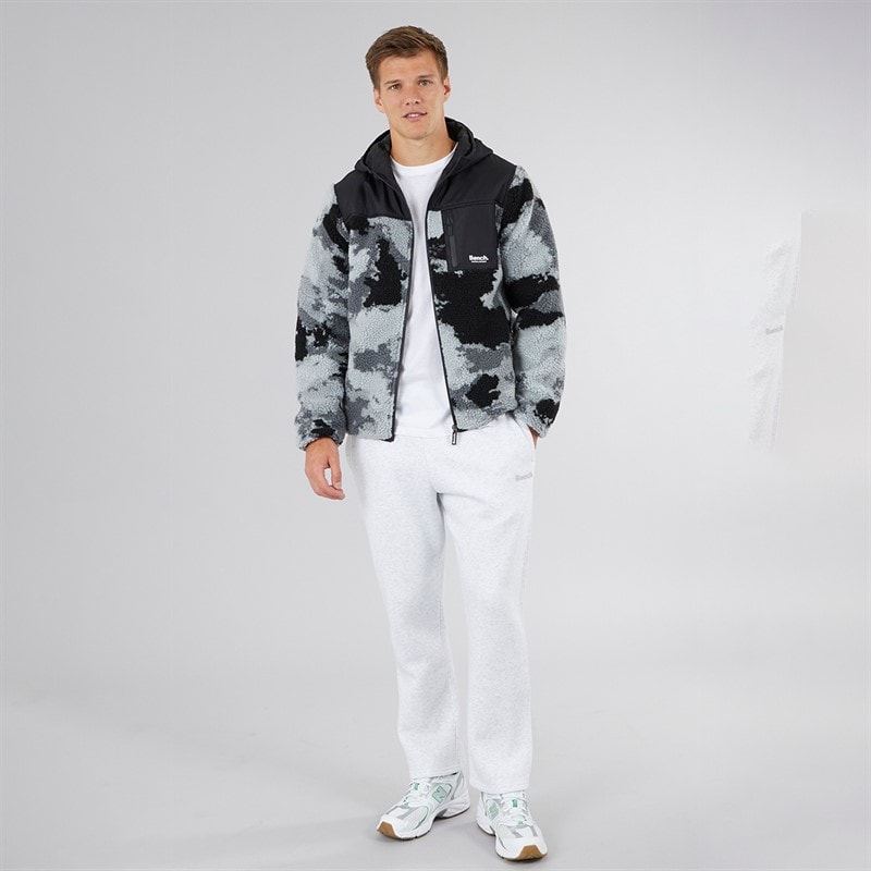 Bench Mens Sableo Fleece Hoodie Black Camo - Image 4
