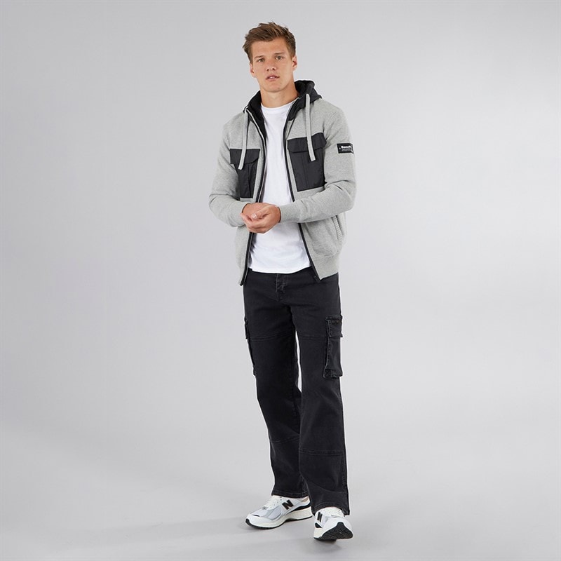 Bench Mens Minski Knitted Hoodie Grey Marl - Image 4