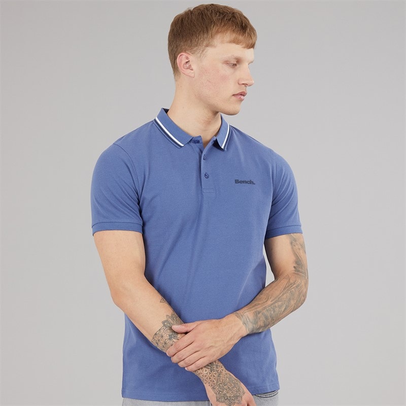 Bench Mens Gruff Polo Shirt Mid Blue