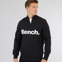 Bench Mens Plinth Spots 1/4 Zip Funnel Neck Sweatshirt Black