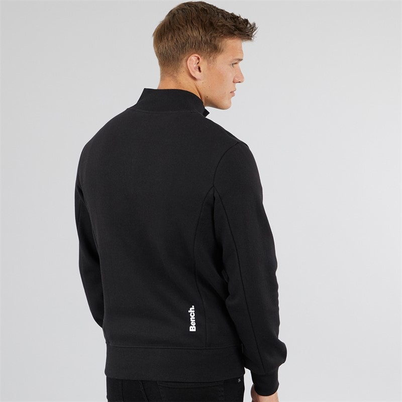 Bench Mens Plinth Spots 1/4 Zip Funnel Neck Sweatshirt Black - Image 2