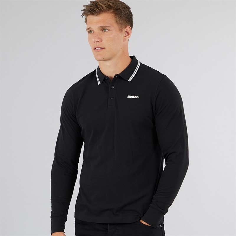 Bench Mens Telles Polo Shirt Black - Image 1