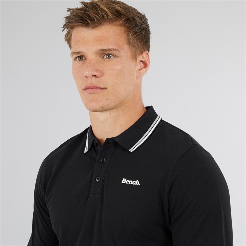 Bench Mens Telles Polo Shirt Black - Image 3