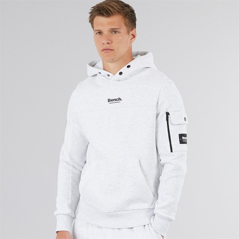 Bench Mens Dimora Utility Hoodie Light Grey Marl - Image 1