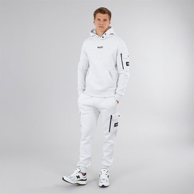 Bench Mens Dimora Utility Hoodie Light Grey Marl - Image 4