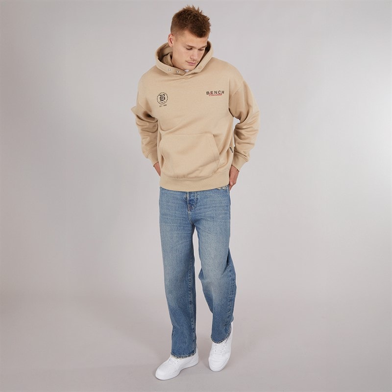 Bench Mens Ledall 1989 Hoodie Stone - Image 4