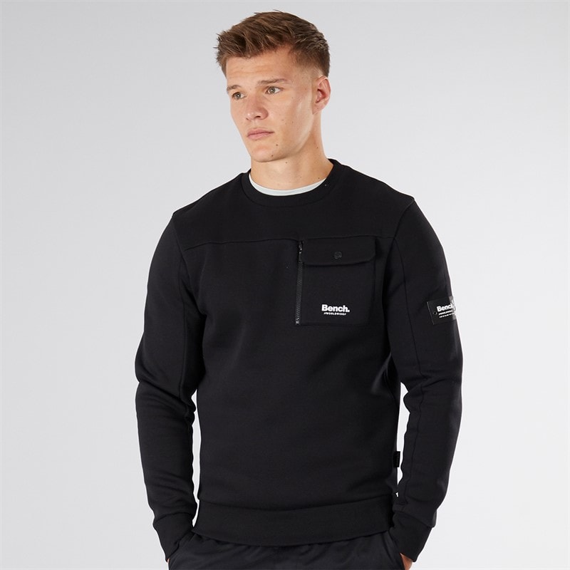 Bench Mens Rissio Utility Sweatshirt Black