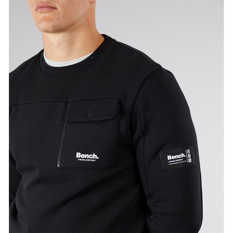 Bench Mens Rissio Utility Sweatshirt Black - Image 3