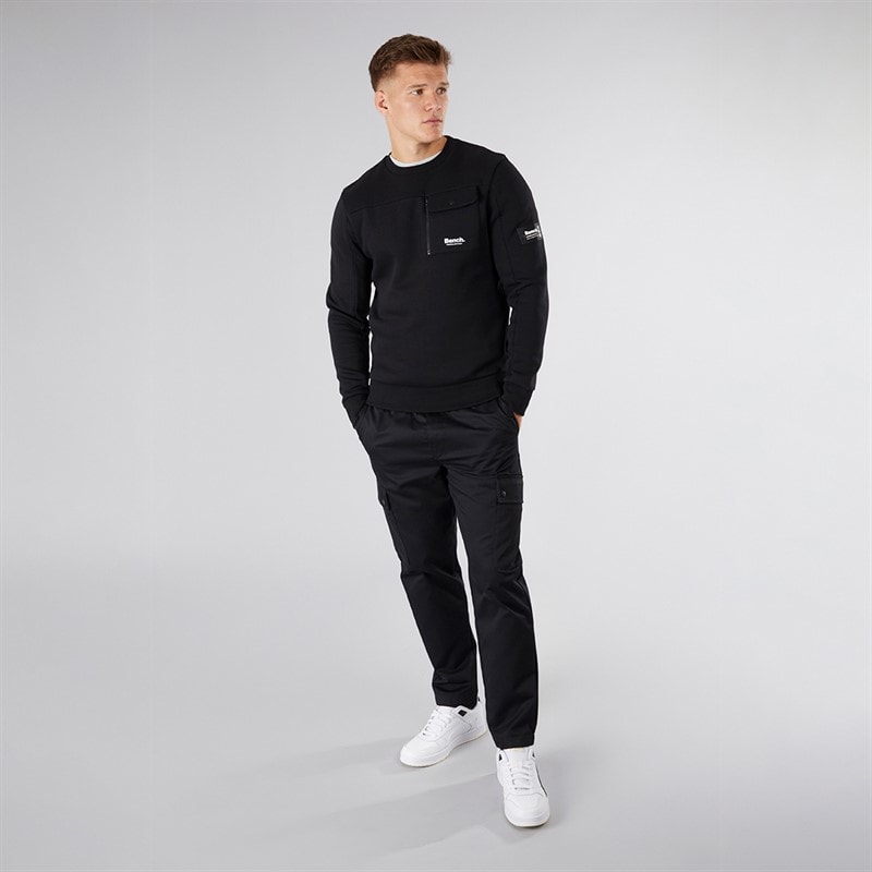 Bench Mens Rissio Utility Sweatshirt Black - Image 4