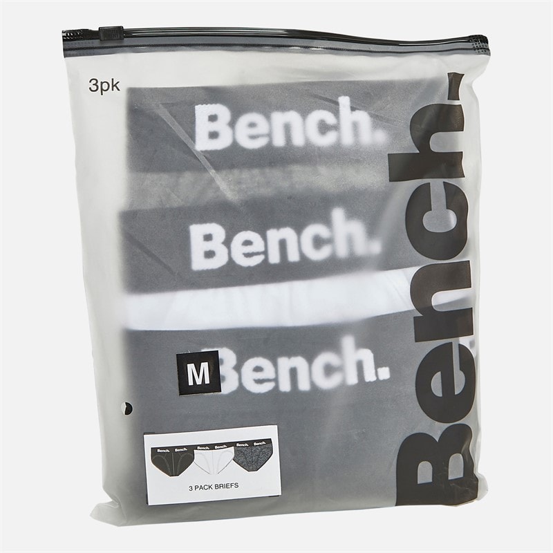 Bench Mens Arnot Three Pack Briefs Black/White/Charcoal Marl - Image 2