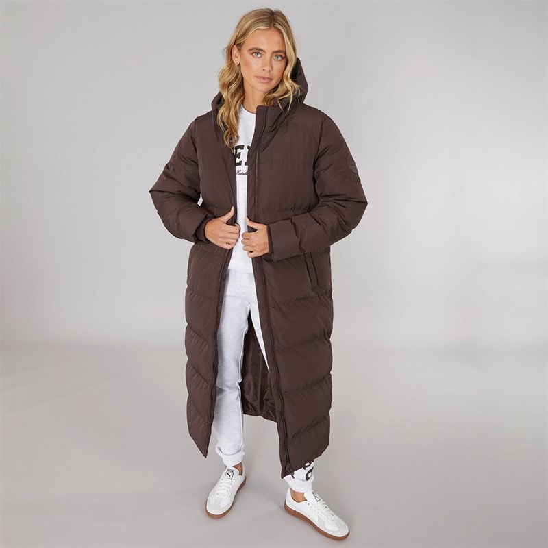 Bench Womens Elli Maxi Length Waterproof Jacket Coffee - Image 4