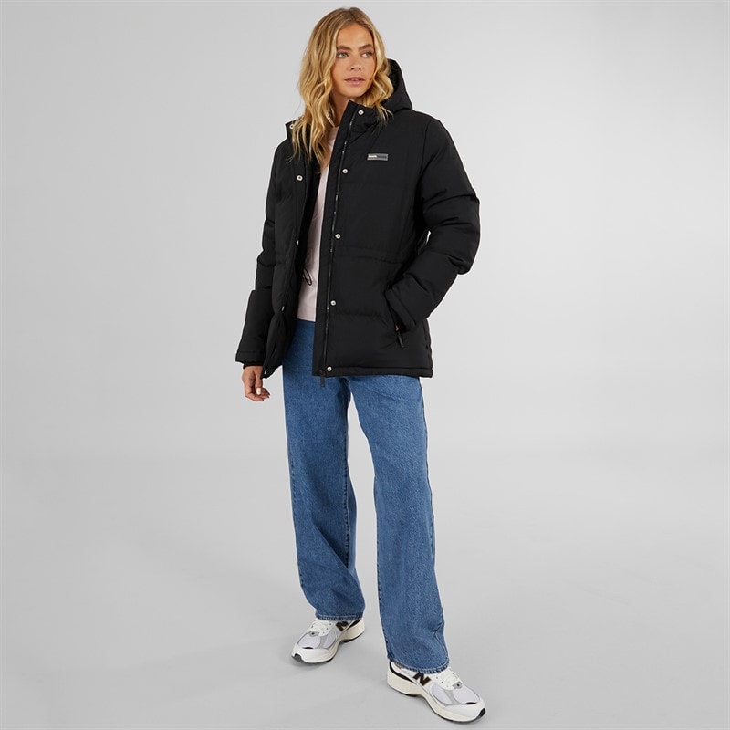 Bench Womens Fina Mid Length Puffer Jacket Black - Image 4