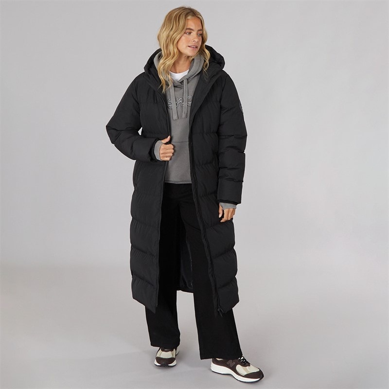 Bench Womens Elli Maxi Length Waterproof Jacket Black - Image 4