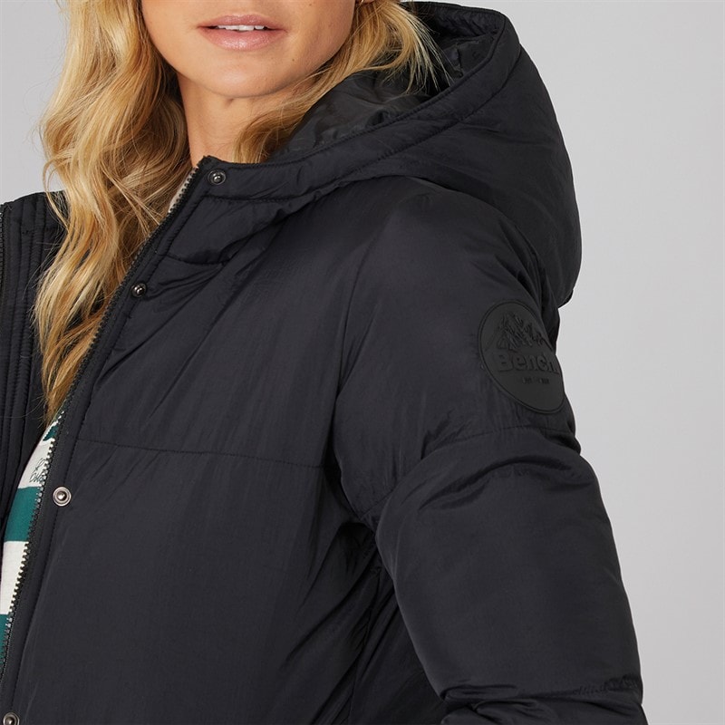 Bench Womens Willah Short Puffer Jacket Black - Image 3
