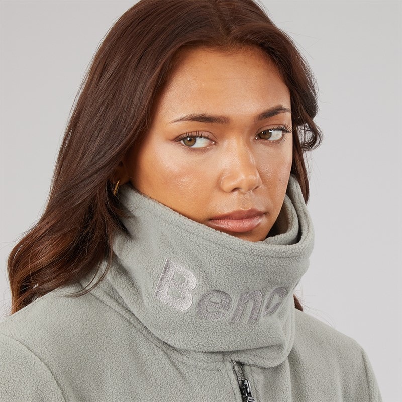 Bench Womens Funnel Microfleece Track Top Graphite Grey - Image 3