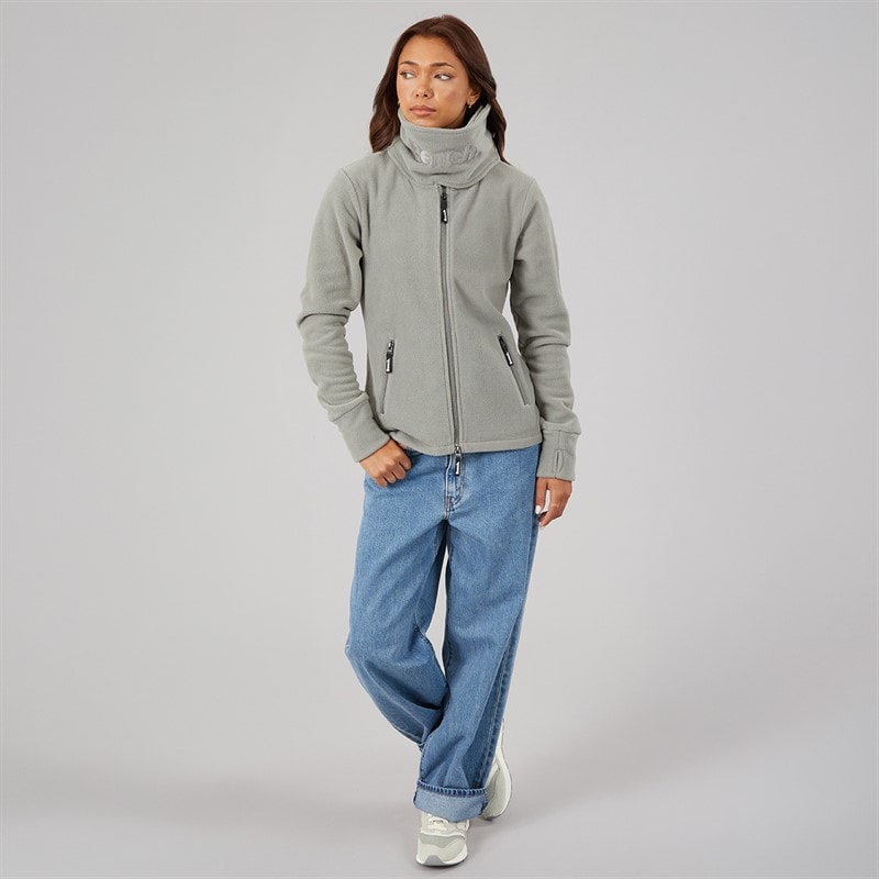 Bench Womens Funnel Microfleece Track Top Graphite Grey - Image 4