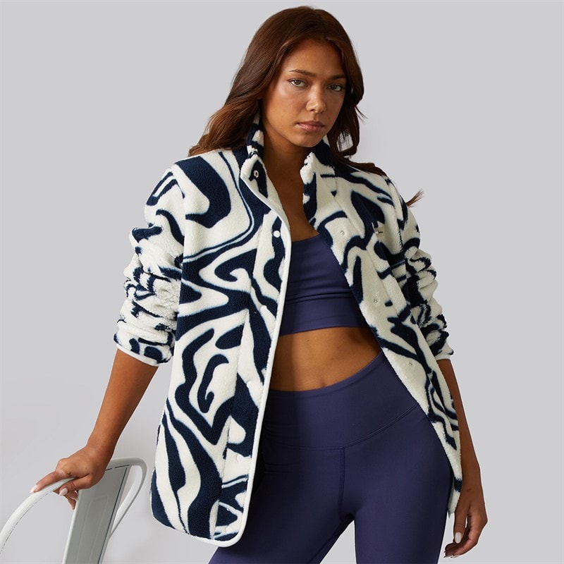 Bench Womens Gorla Borg Fleece Winter White/Navy Swirl - Image 1