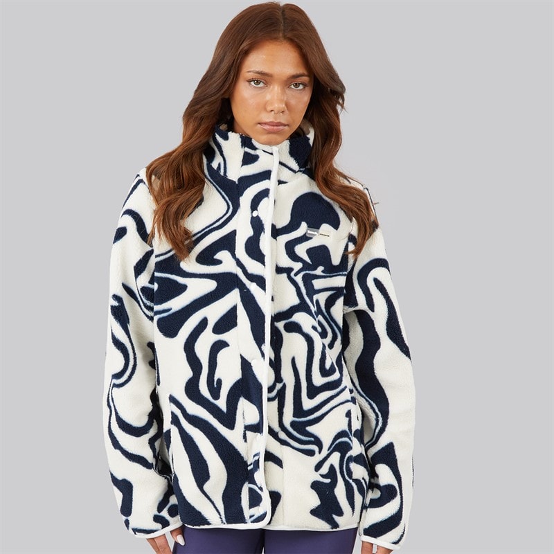 Bench Womens Gorla Borg Fleece Winter White/Navy Swirl - Image 3
