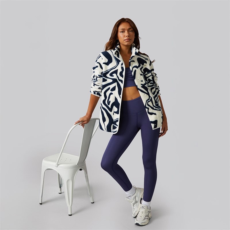 Bench Womens Gorla Borg Fleece Winter White/Navy Swirl - Image 4