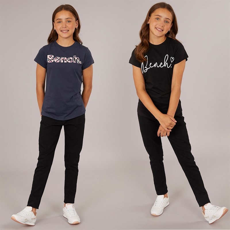 Bench Girls Rexia Two Pack T-Shirts Navy/Black - Image 3