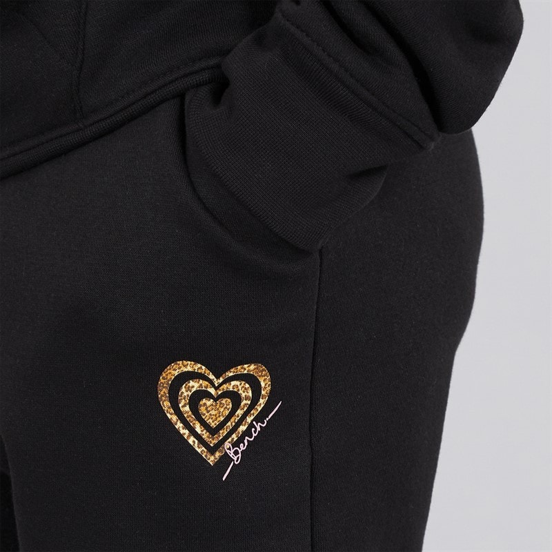 Bench Girls Enioa Hoodie And Joggers Tracksuit Black - Image 3