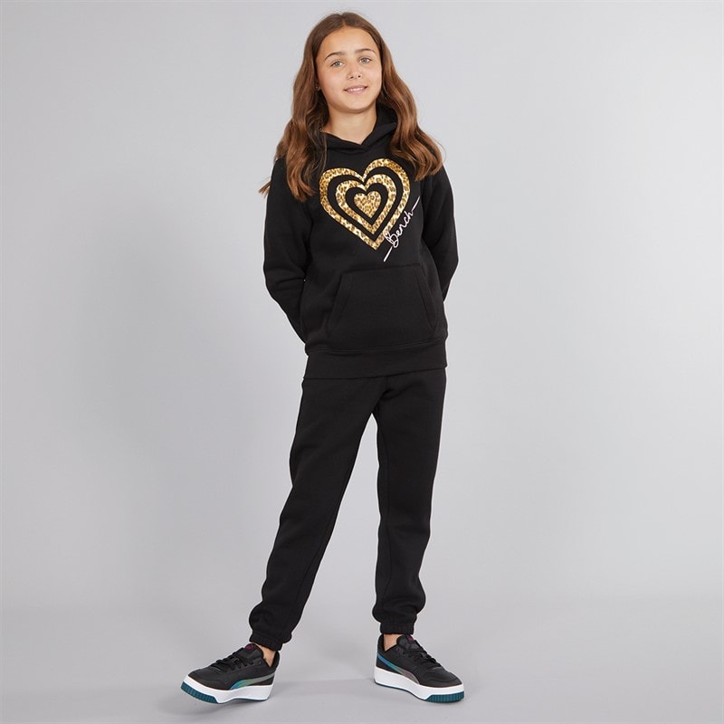 Bench Girls Enioa Hoodie And Joggers Tracksuit Black - Image 4