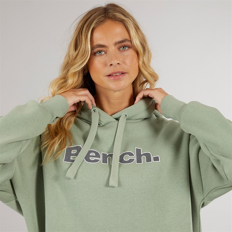 Bench Womens Dayla Oversized Hoodie Dark Sage Green - Image 3