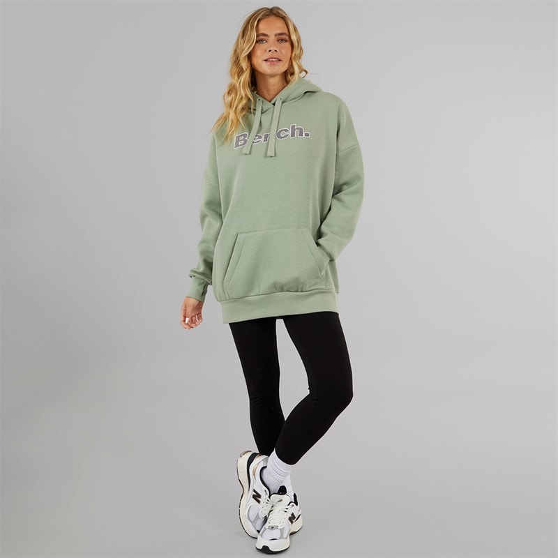Bench Womens Dayla Oversized Hoodie Dark Sage Green - Image 4