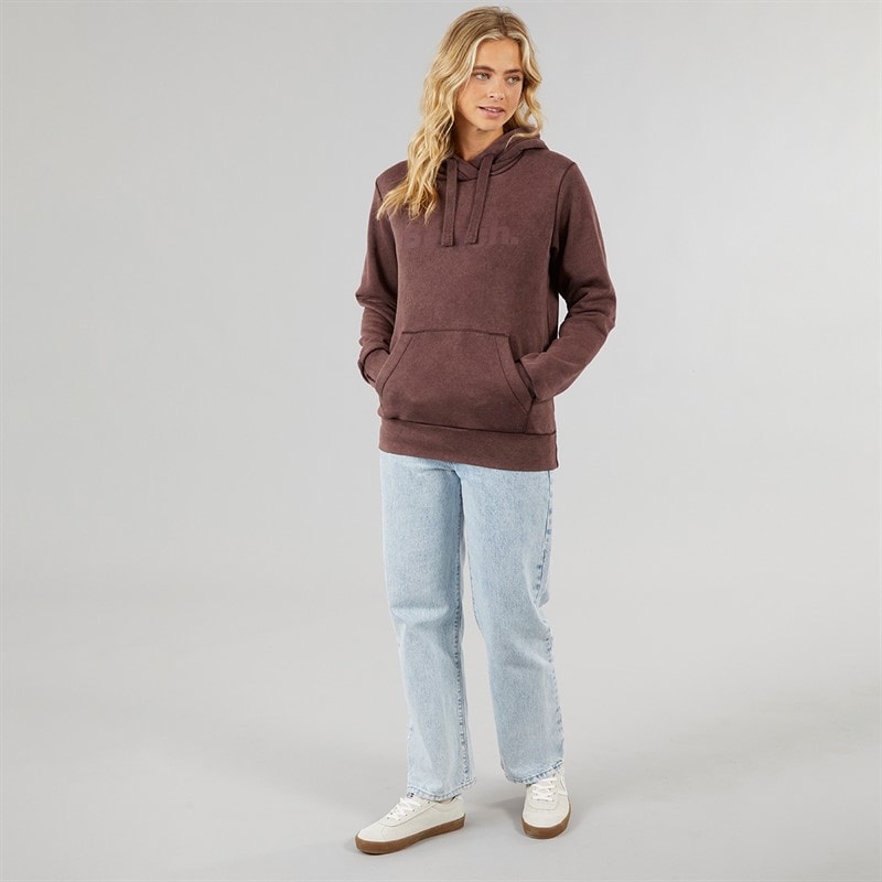 Bench Womens Lerenna Hoodie Washed Mauve Wine - Image 4