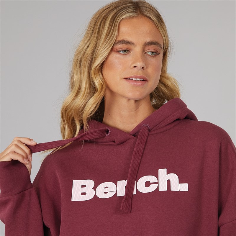 Bench Womens Dayla Oversized Hoodie Burgundy - Image 3