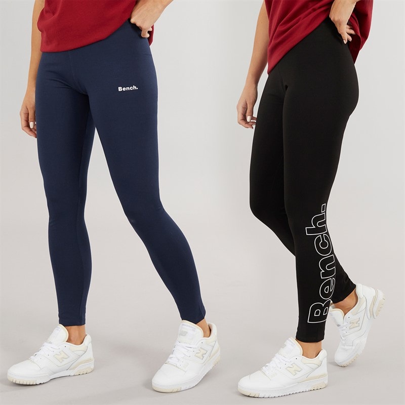 Bench Womens Two Pack Leggings Black/Navy - Image 1