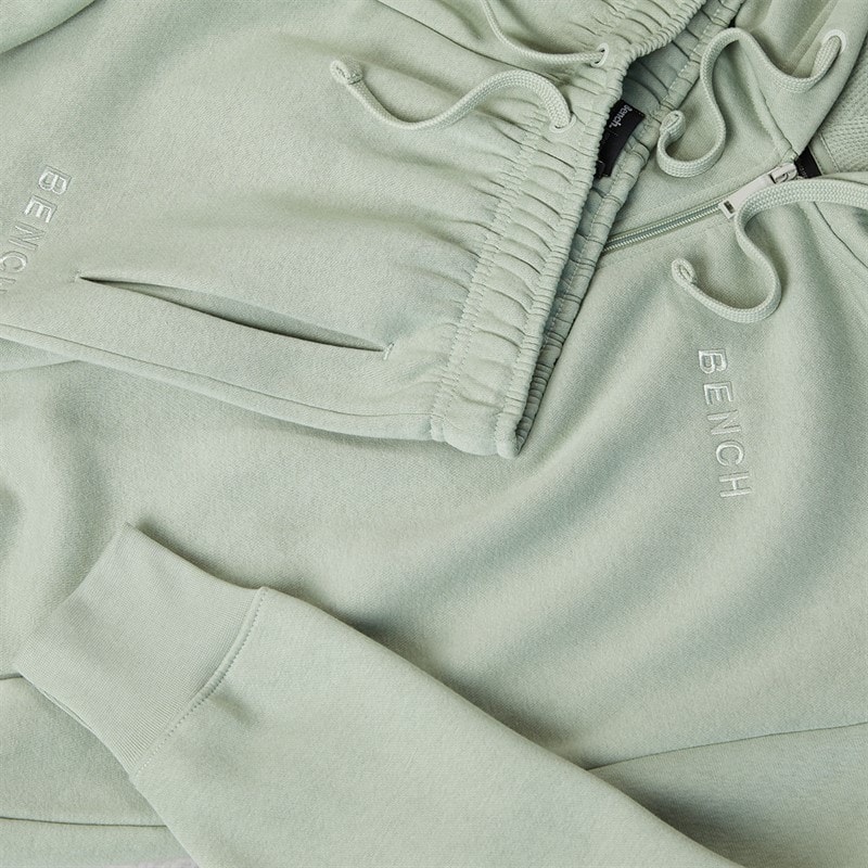 Bench Womens Zip Thru Tracksuit Dark Sage Green - Image 3