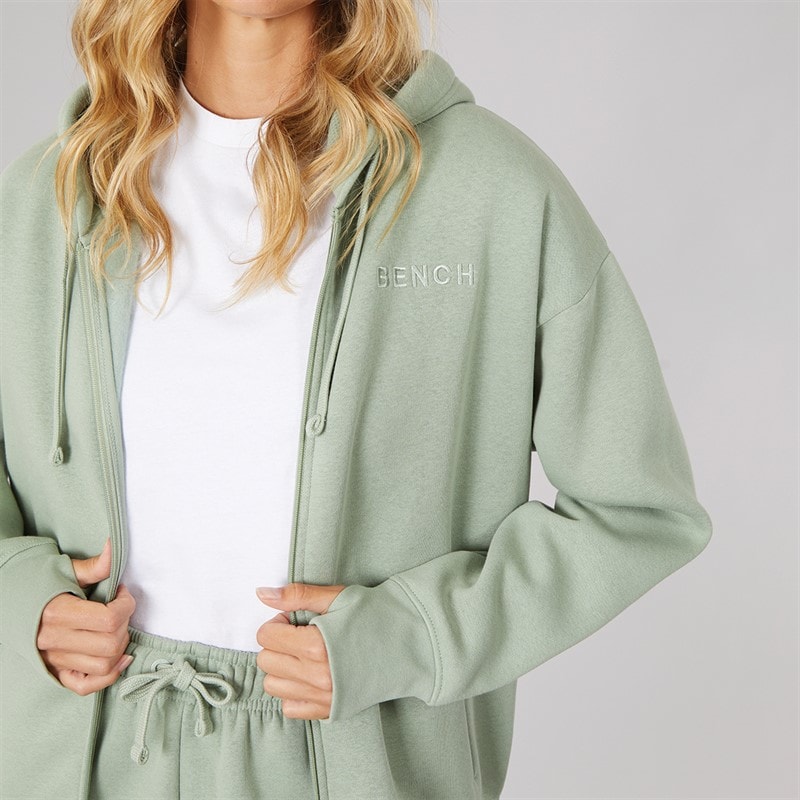 Bench Womens Zip Thru Tracksuit Dark Sage Green - Image 5