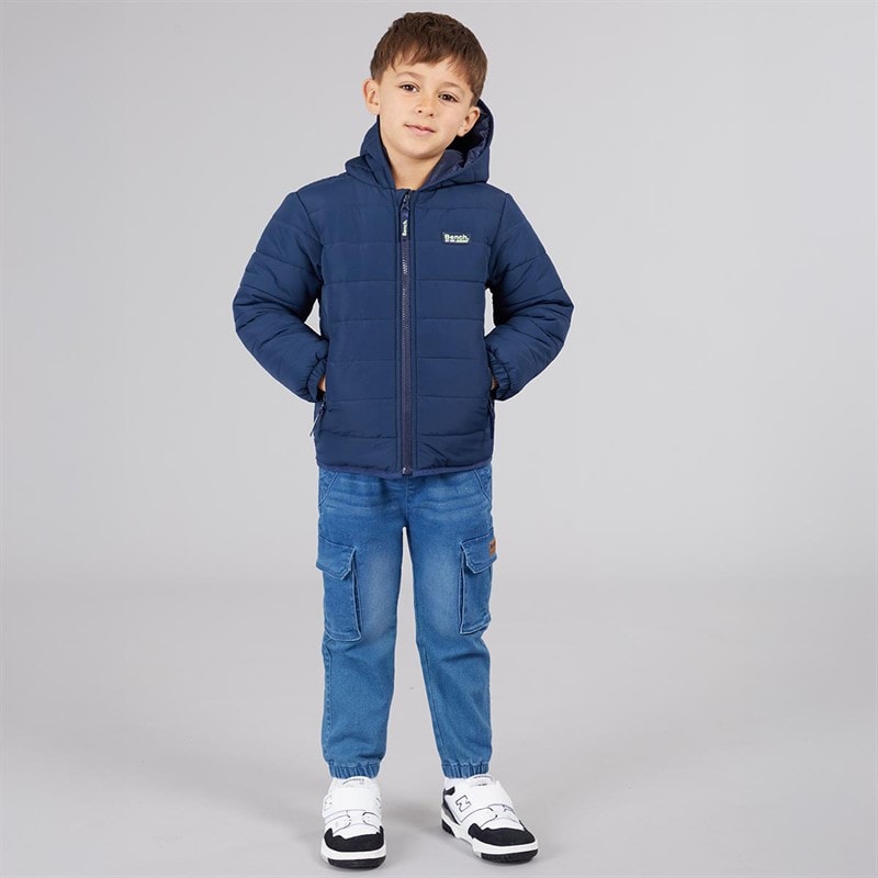 Bench Boys Puffer Coat T-Shirt And Jeans Set Blue - Image 4