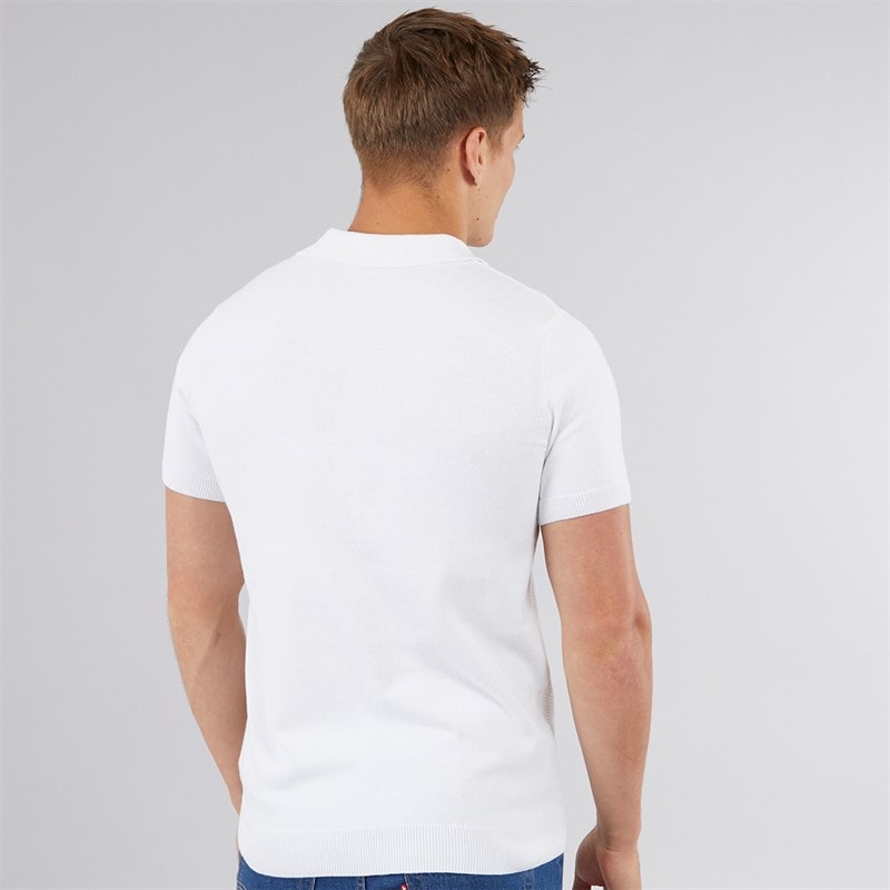 Bench Mens Brescia Knitted Polo Shirt White - Image 2