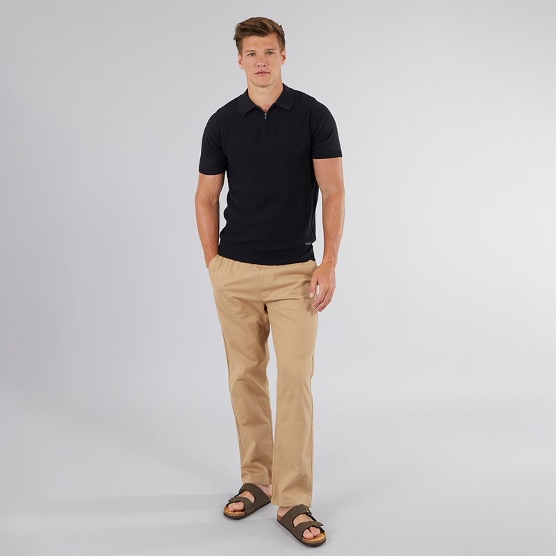 Bench Mens Brescia Knitted Polo Shirt Black - Image 4