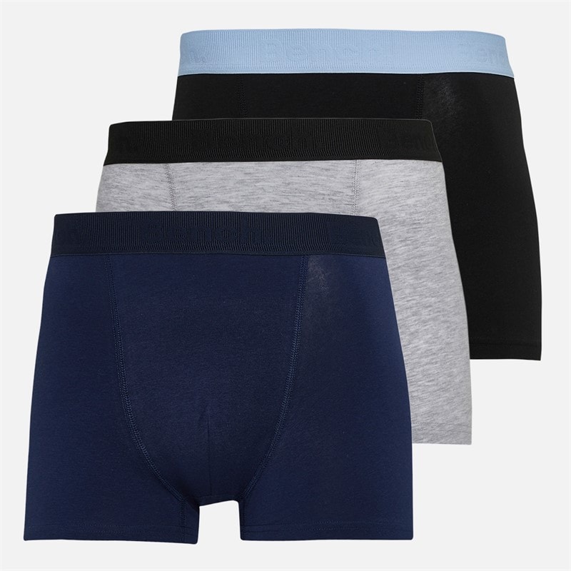 Bench Mens Syers Three Pack Boxers Black/Grey Marl/Navy