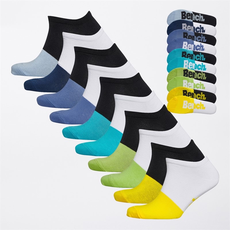 Bench Mens Taur Ten Pack Trainer Socks Mixed